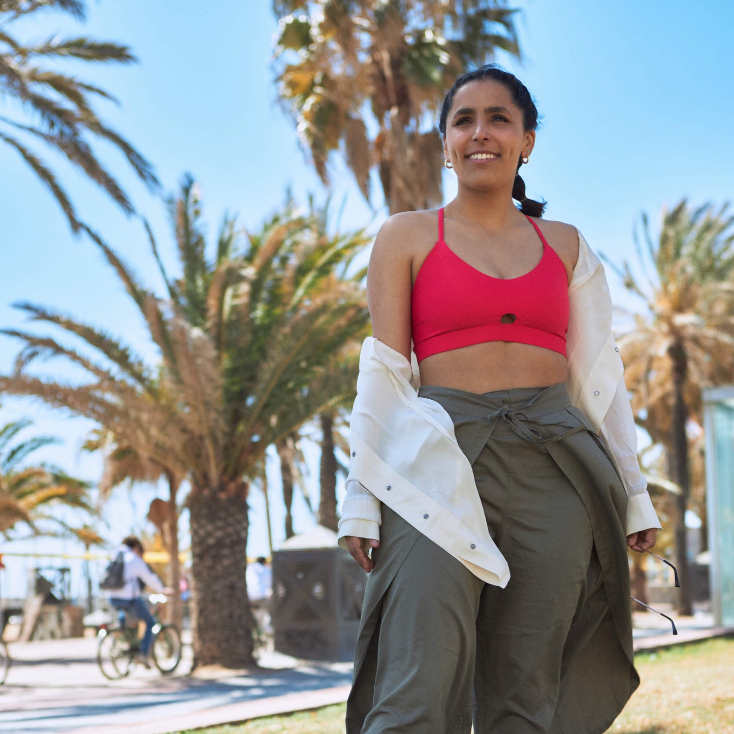 Coral Pink Artemis Sports Bra in ECONYL®