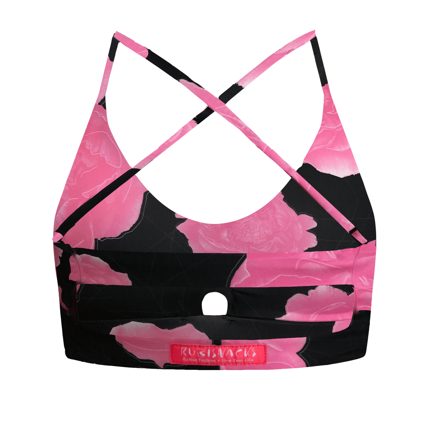 Pink Peony Watercolor Artemis Sports Bra