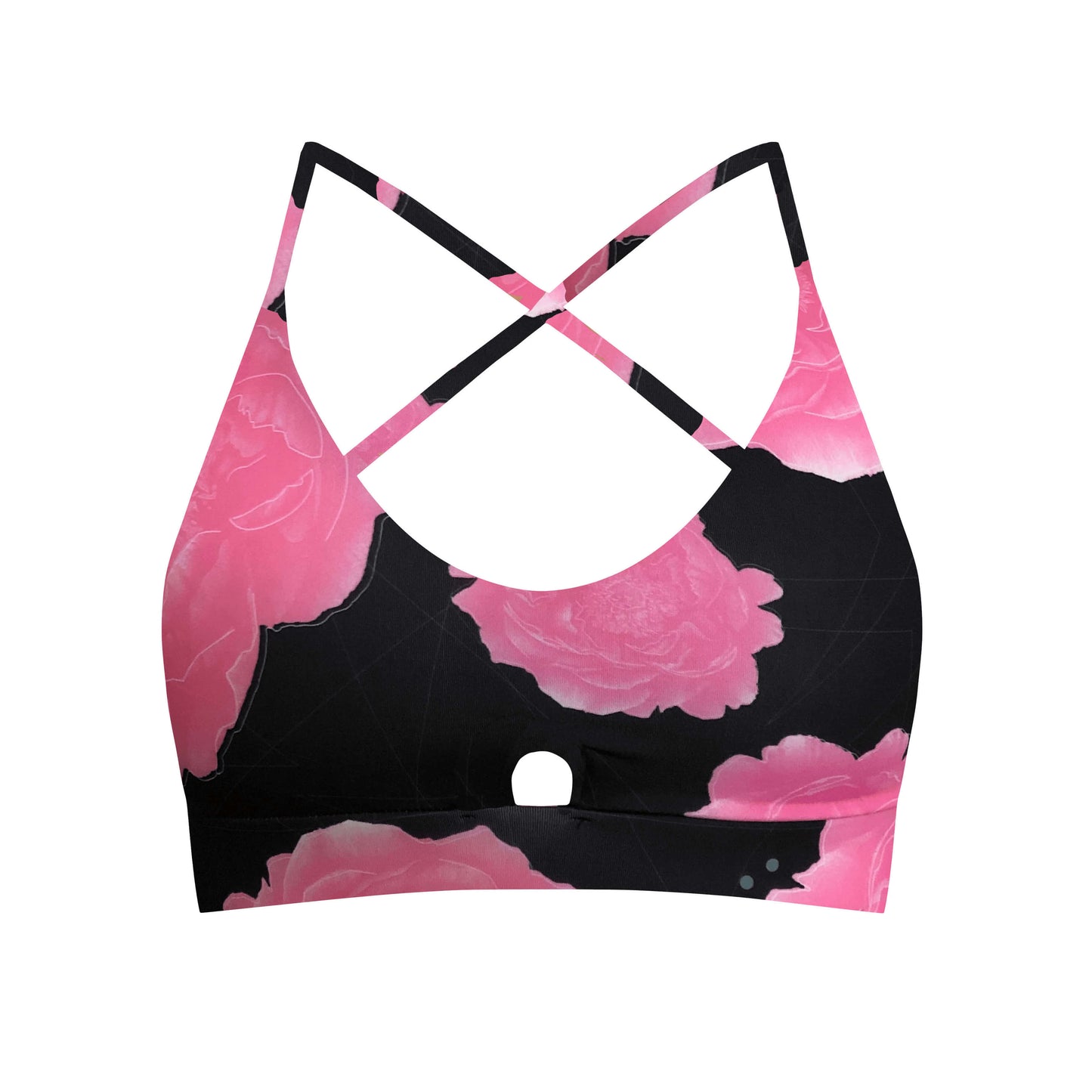 Pink Peony Watercolor Artemis Sports Bra