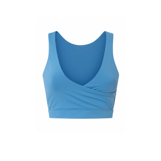 SAPPHIRE BLUE MINERVA FITNESS CROP TOP IN ECONYL®