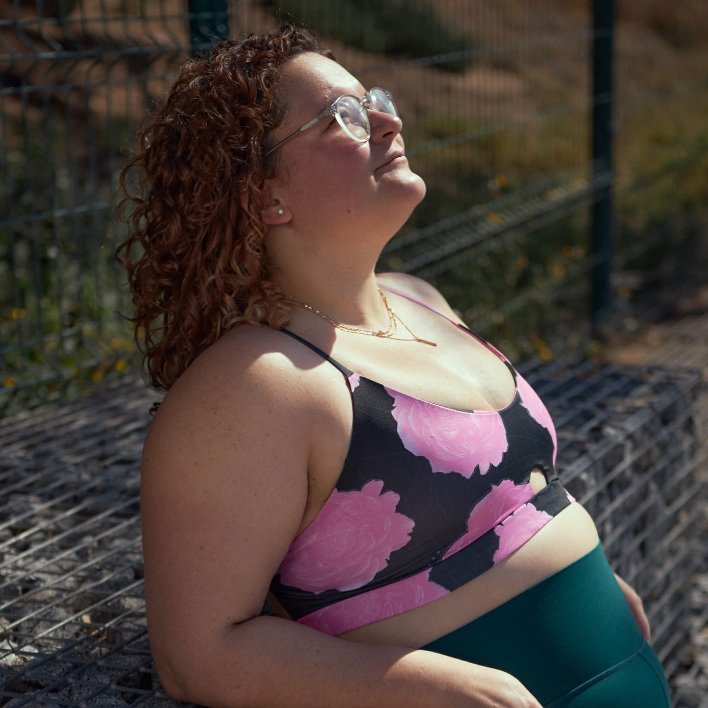 Pink Peony Watercolor Artemis Sports Bra