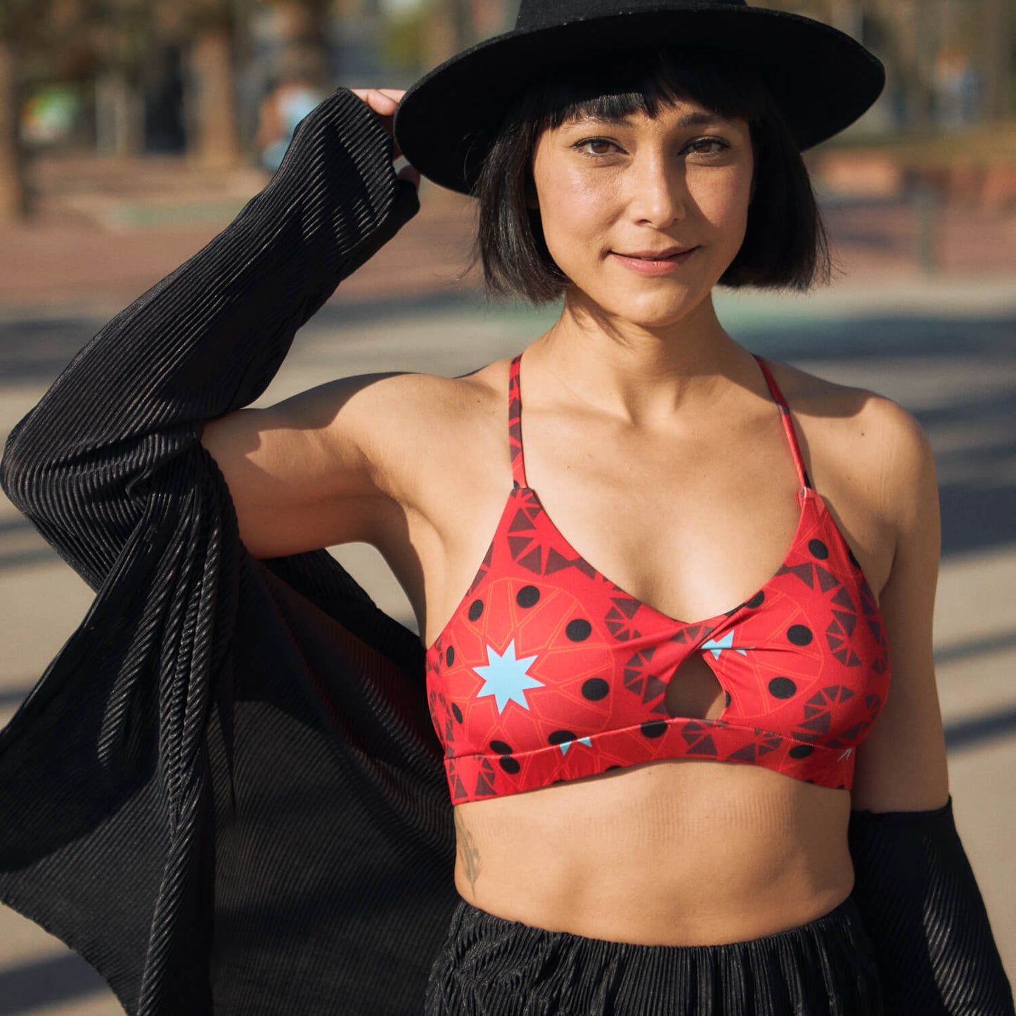 Red Wandering Star Mercury Sporty Bra Top
