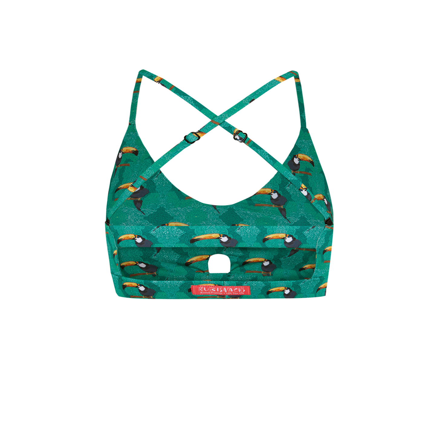GREEN JUNGLE TOUCAN ARTEMIS SPORTS BRA