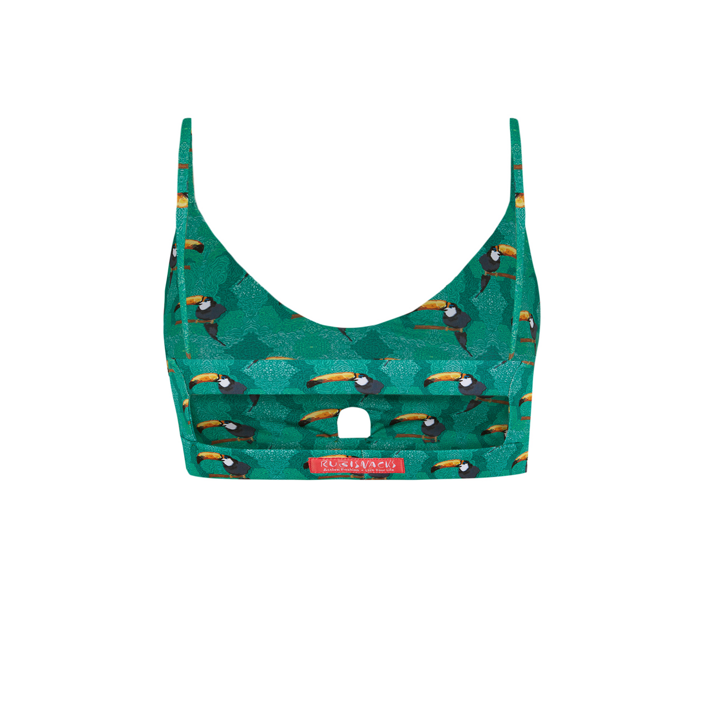 GREEN JUNGLE TOUCAN ARTEMIS SPORTS BRA