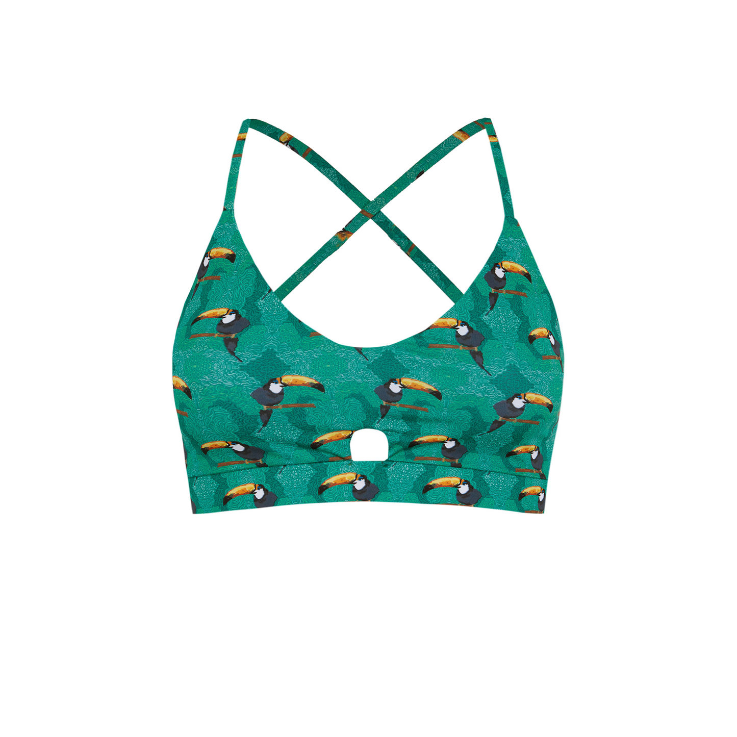 GREEN JUNGLE TOUCAN ARTEMIS SPORTS BRA