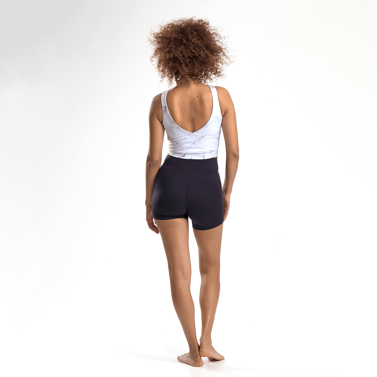 WHITE MARBLE MINERVA FITNESS CROP TOP