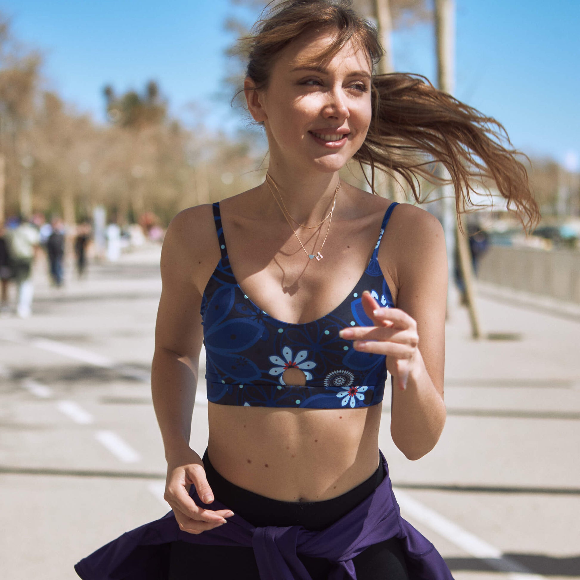 Blue Desert Flower Artemis Sports Bra