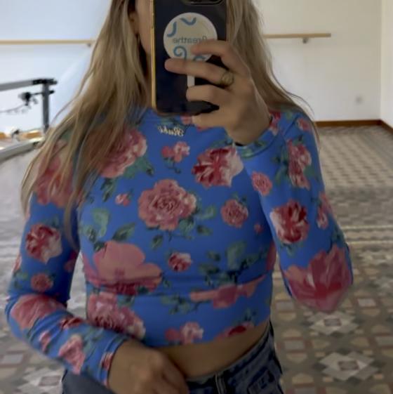 Eden Rose Long Sleeve Crop Top