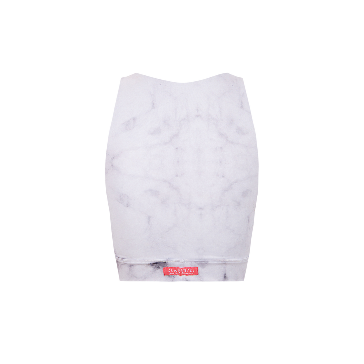 WHITE MARBLE MINERVA FITNESS CROP TOP