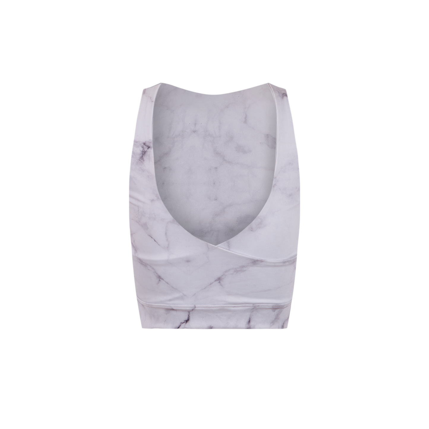 WHITE MARBLE MINERVA FITNESS CROP TOP
