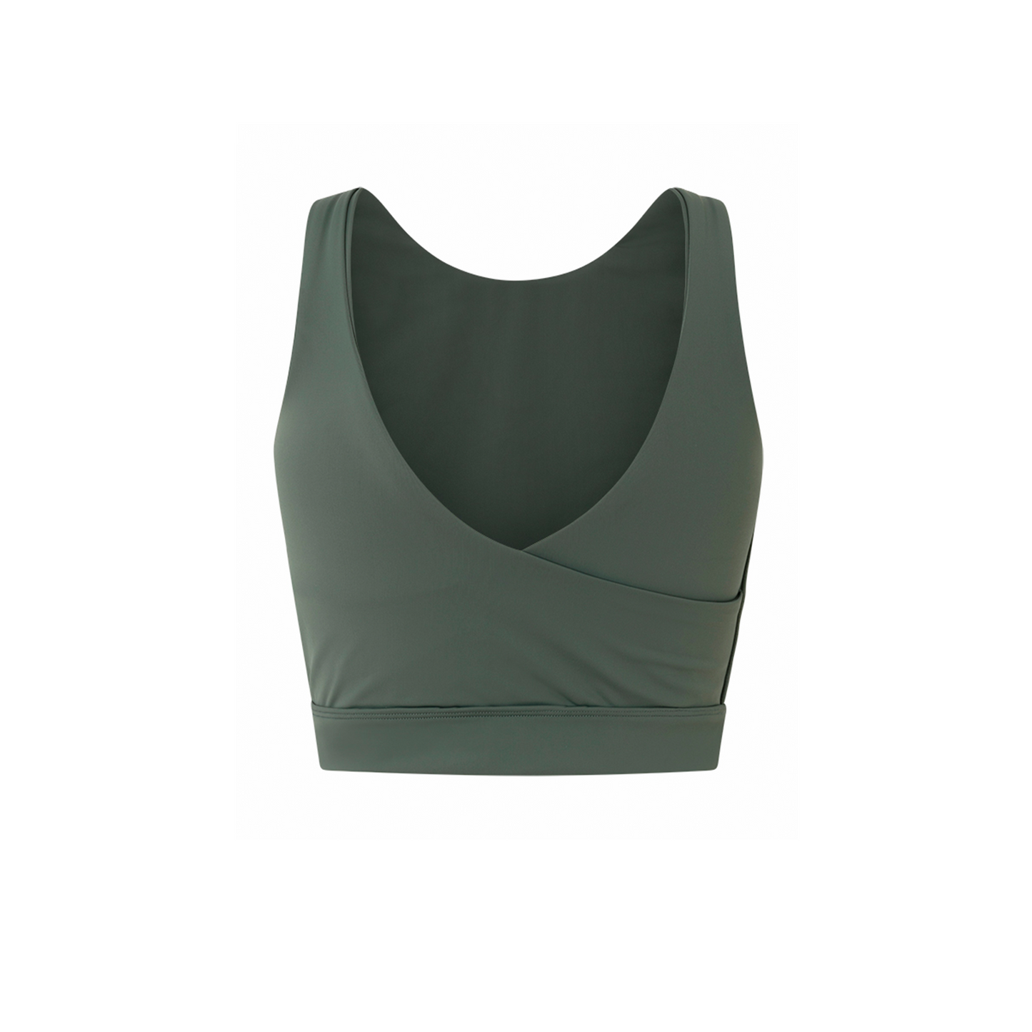 OLIVE GREEN MINERVA FITNESS CROP TOP IN ECONYL®
