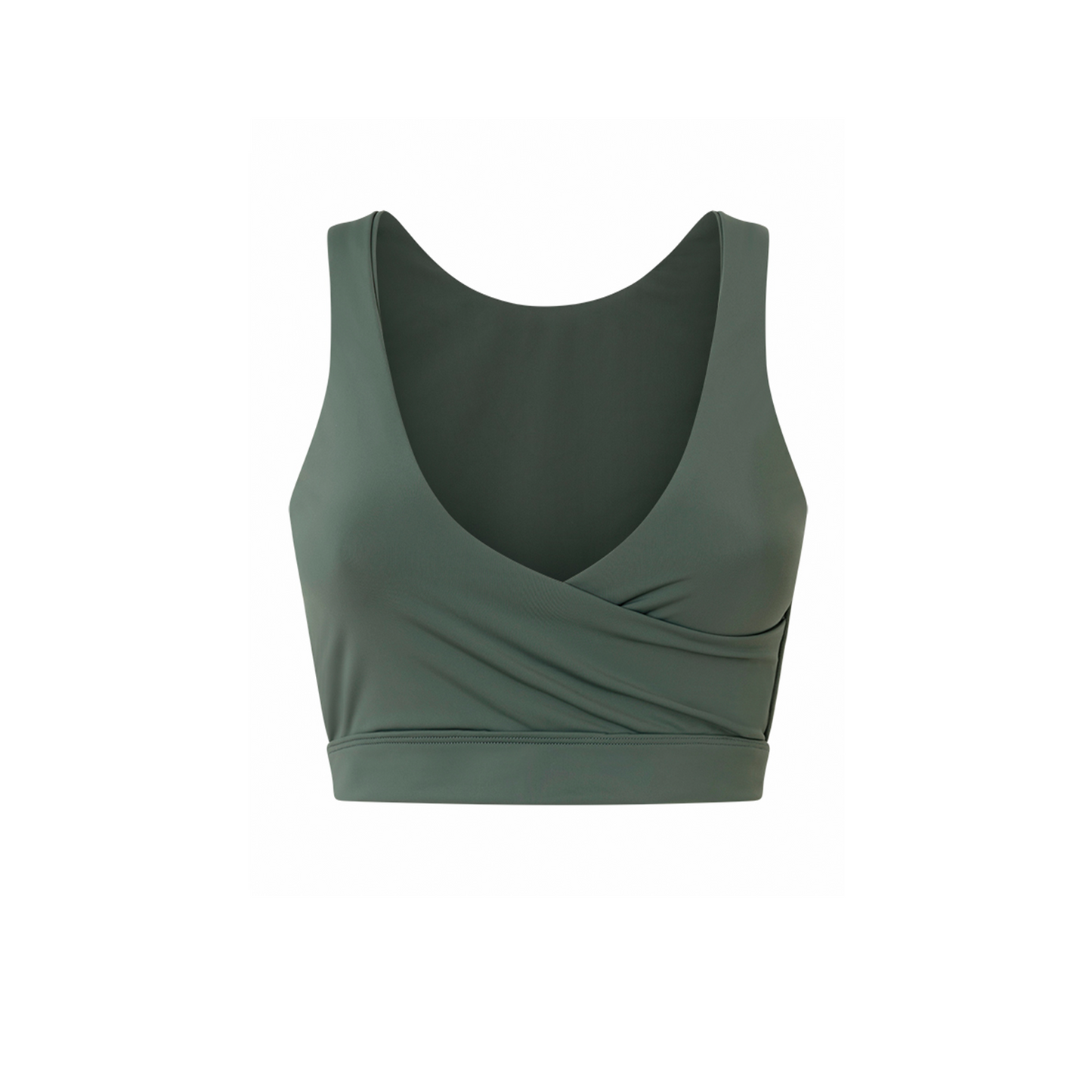 OLIVE GREEN MINERVA FITNESS CROP TOP IN ECONYL®