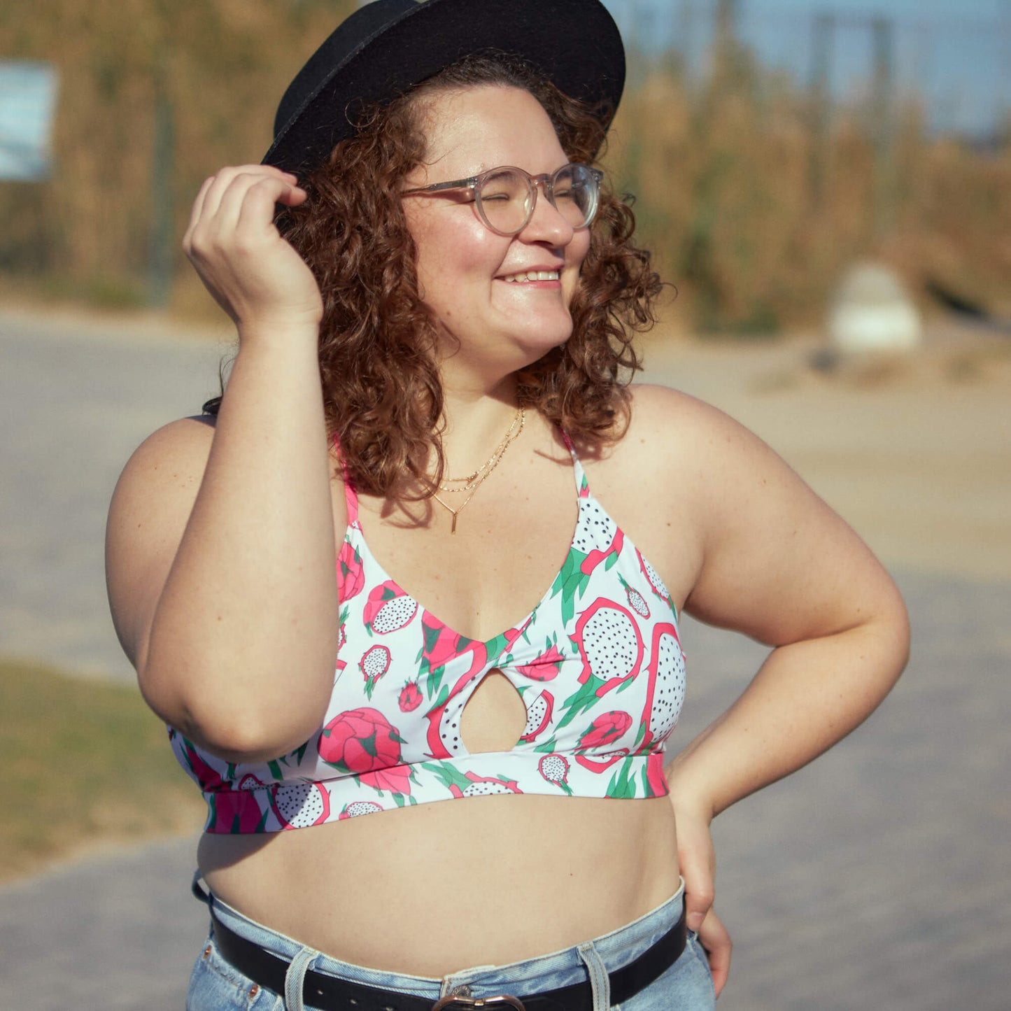 Top tipo sujetador deportivo Dragon Fruit Mercury