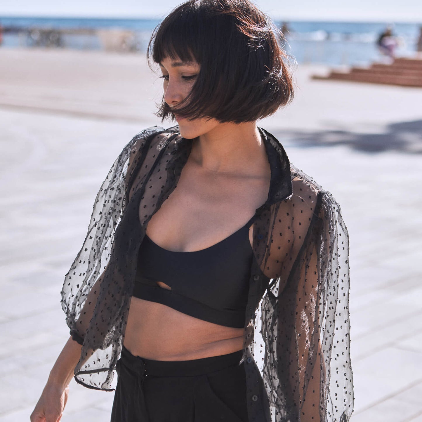 BLACK INK ARTEMIS SPORTS BRA IN ECONYL®